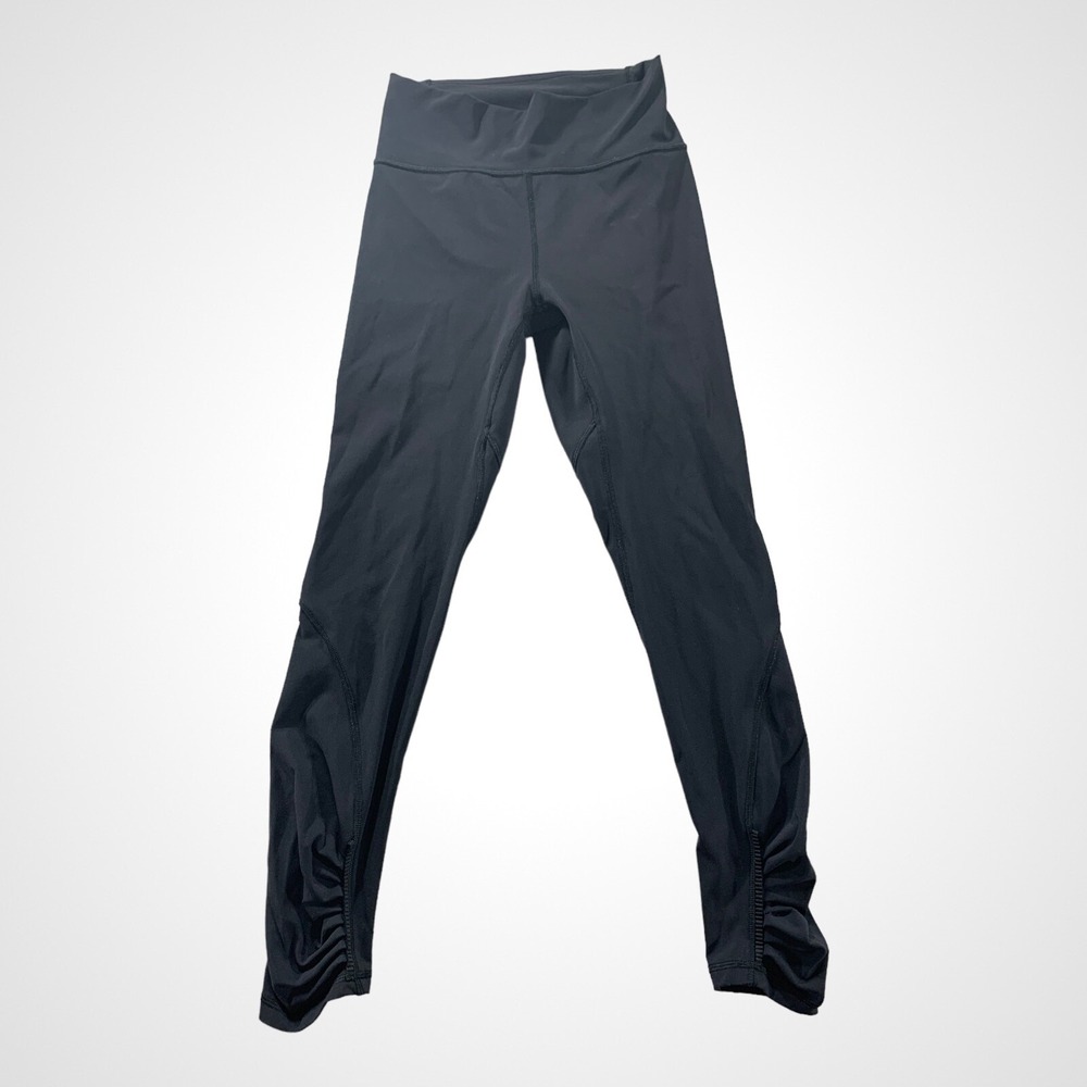 Lululemon Play Off The Pleats Tight Yoga Pants Legging Size 4 Black